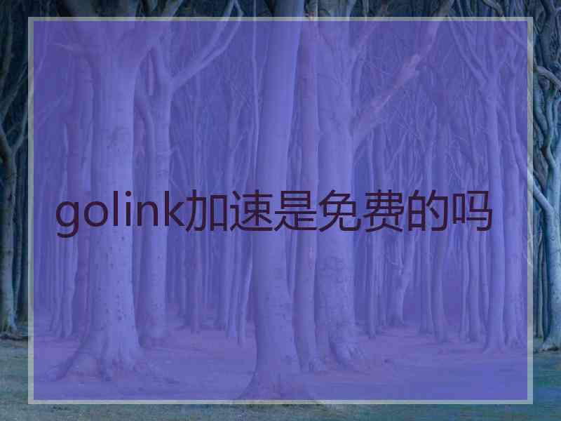 golink加速是免费的吗