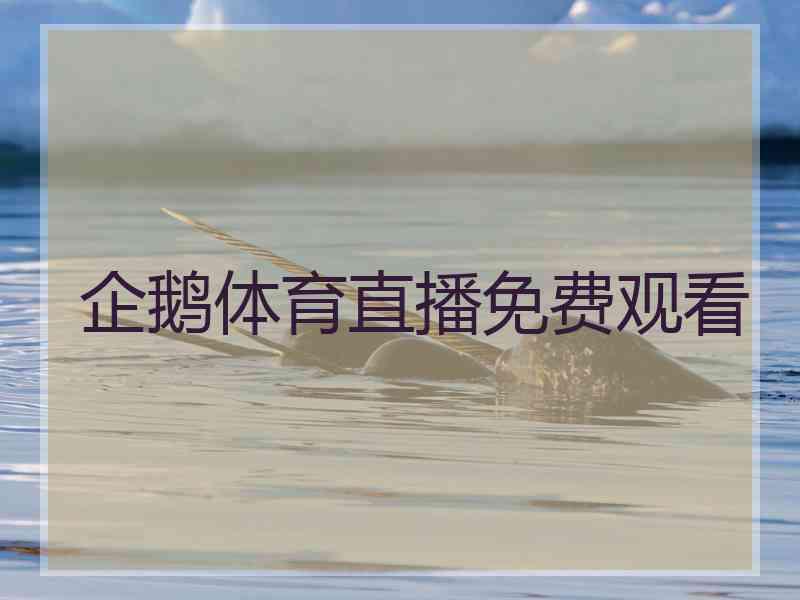 企鹅体育直播免费观看
