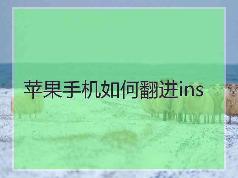 苹果手机如何翻进ins