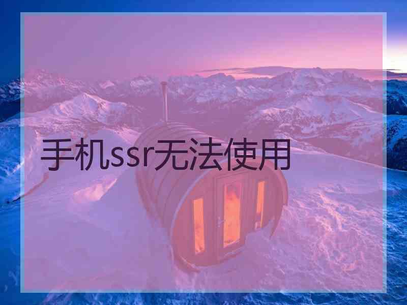 手机ssr无法使用