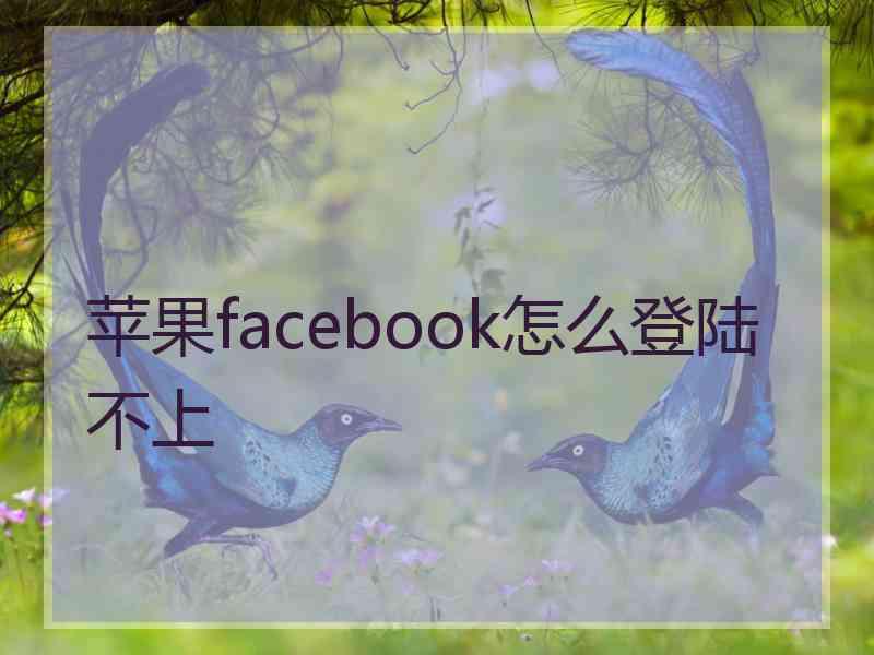 苹果facebook怎么登陆不上