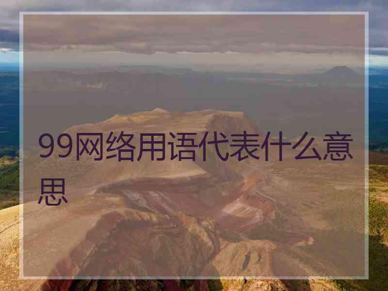 99网络用语代表什么意思