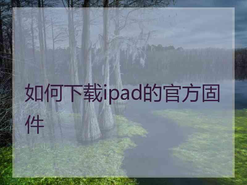 如何下载ipad的官方固件