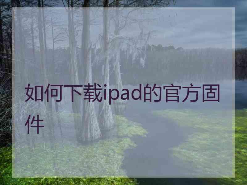 如何下载ipad的官方固件