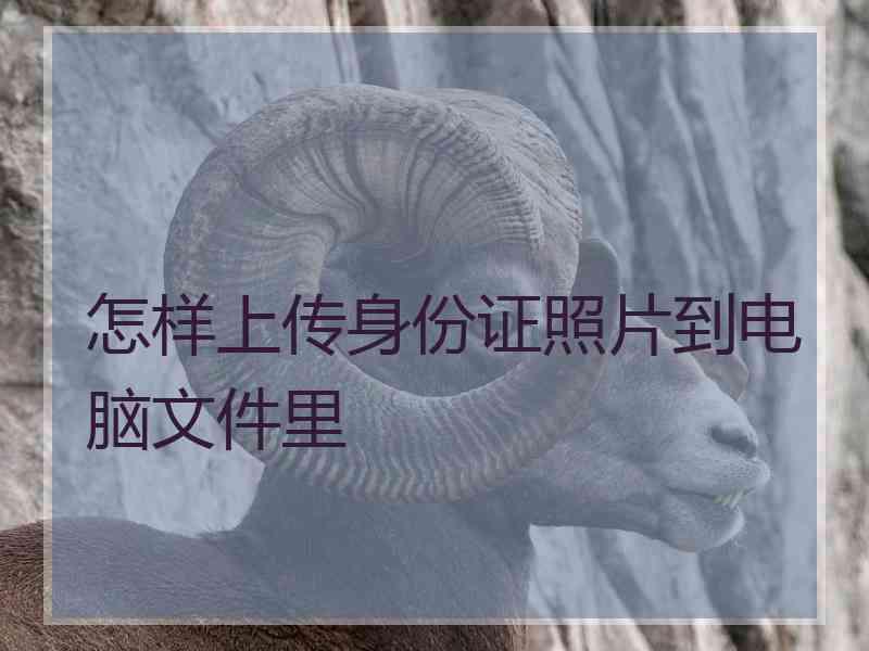 怎样上传身份证照片到电脑文件里