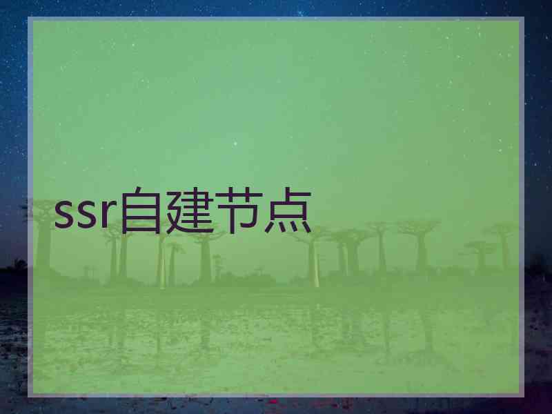 ssr自建节点