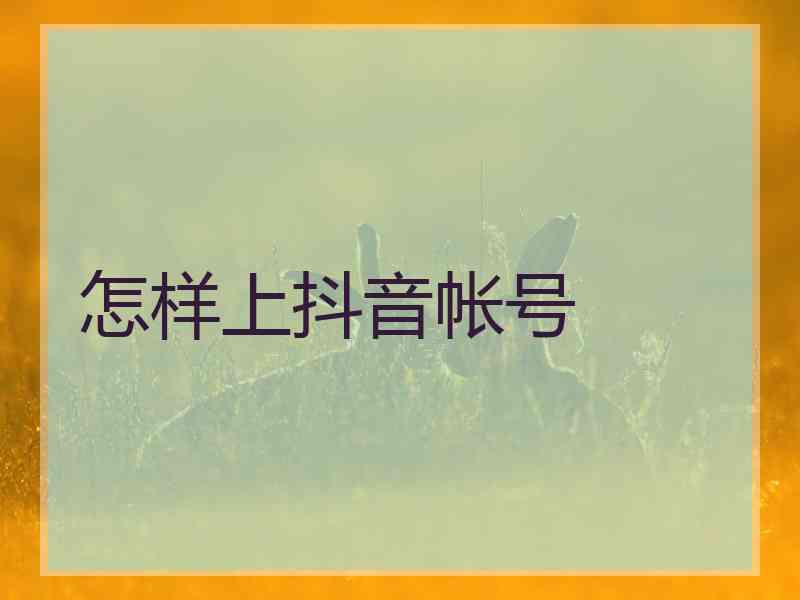 怎样上抖音帐号
