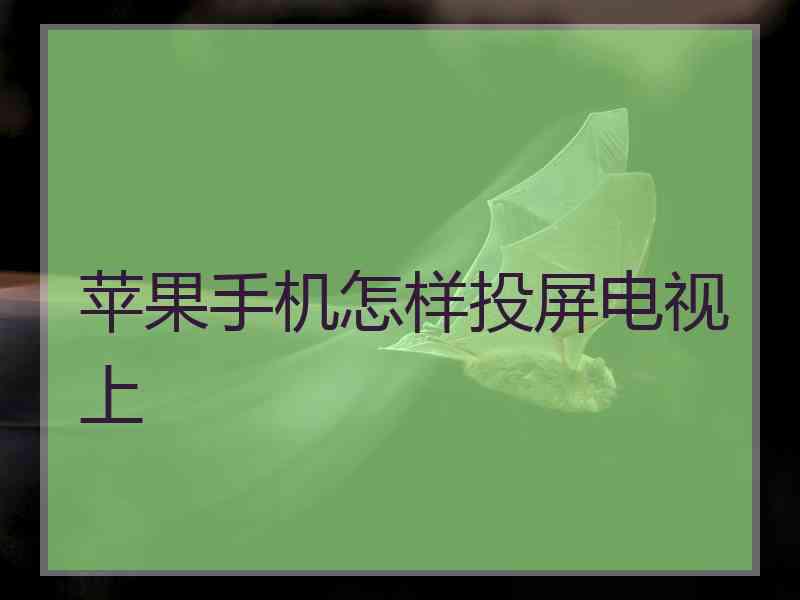 苹果手机怎样投屏电视上