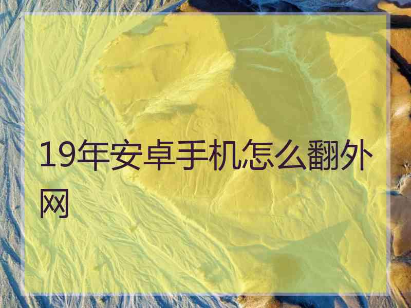 19年安卓手机怎么翻外网