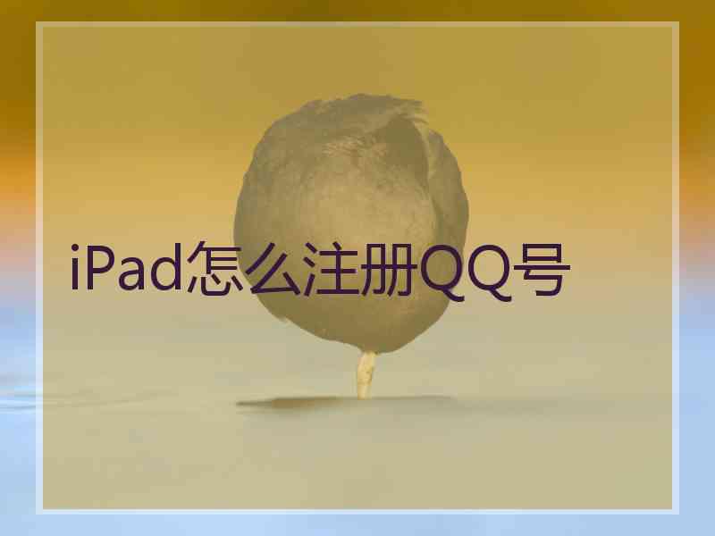 iPad怎么注册QQ号