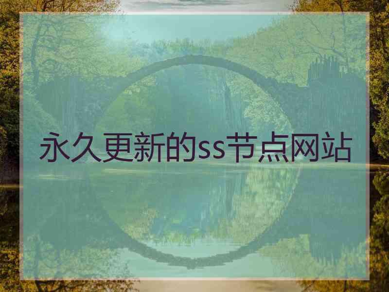 永久更新的ss节点网站