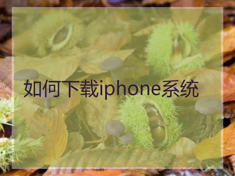 如何下载iphone系统