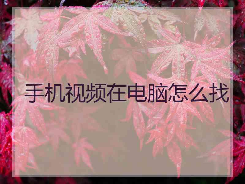 手机视频在电脑怎么找