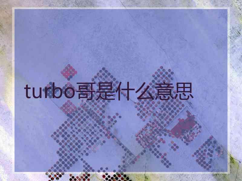 turbo哥是什么意思