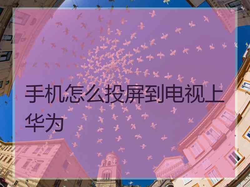 手机怎么投屏到电视上华为