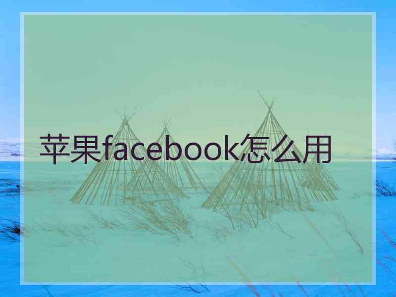 苹果facebook怎么用