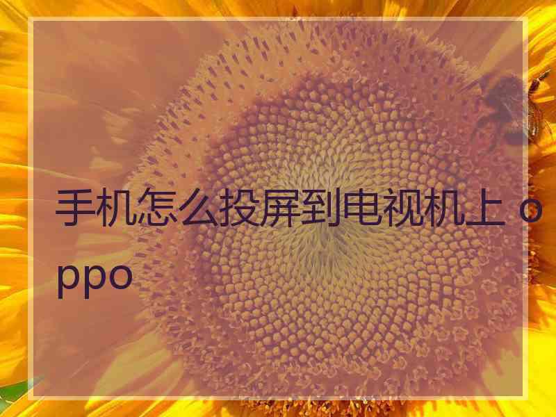 手机怎么投屏到电视机上 oppo