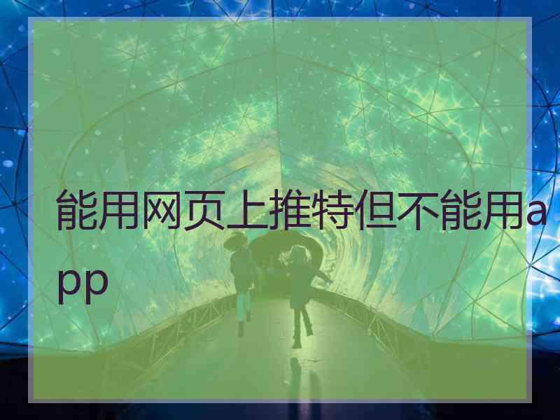 能用网页上推特但不能用app