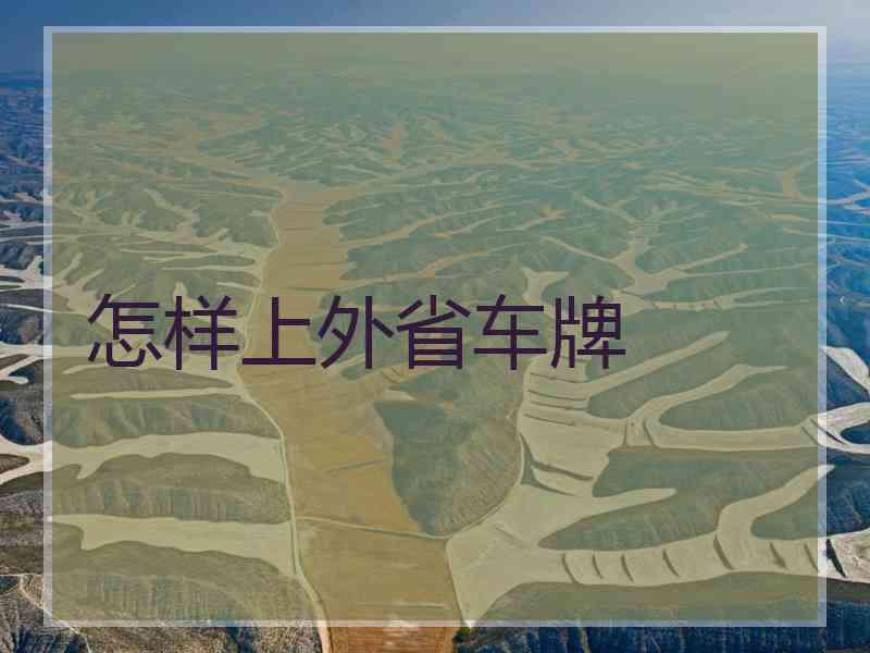 怎样上外省车牌